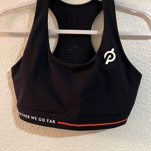 Peloton Black Sports Bra with Red Accent